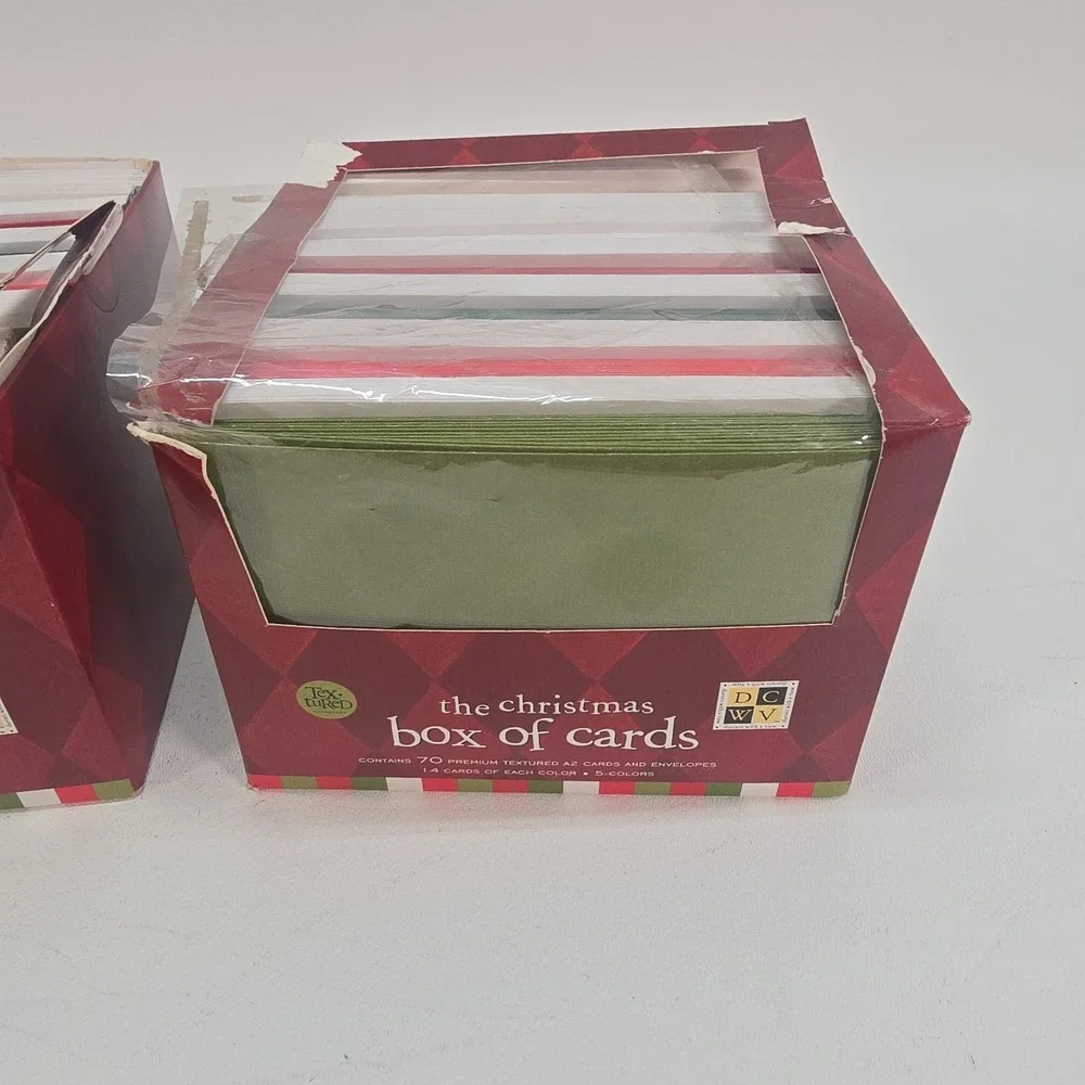 Tex-Tured The Christmas Box Of Cards Colored Blank Cards & Envelopes 2 Partials